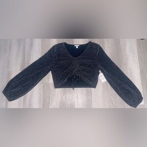 *BUNDLE ME* Bar III Long Sleeve Top Gray w/ Glitter Plus Size